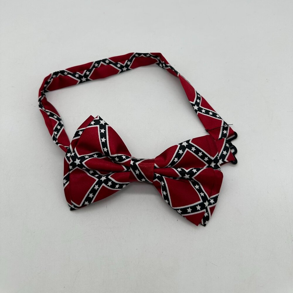 Like New Dixie Bow Tie Neck Tie Red White Blue Adjustable